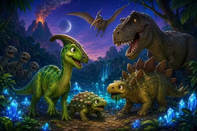 Pohádka „Dino a tajemství Zářícího údolí“
